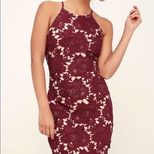 Lulu’s Navy Blue Lace Formal Dress